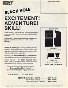 Black Hole - Advertisement Flyer - Back Image