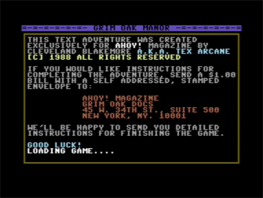 Grim Oak Manor - Screenshot - Game Title Image