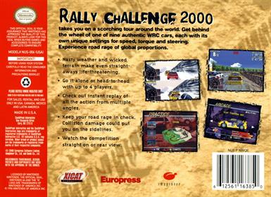 Rally Challenge 2000 - Box - Back Image