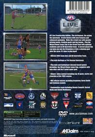 AFL Live Premiership Edition - Box - Back Image