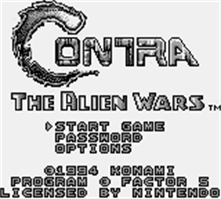 Contra: The Alien Wars - Screenshot - Game Title Image