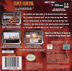 Duke Nukem Advance - Box - Back Image