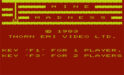 Mine Madness - Screenshot - Game Title Image