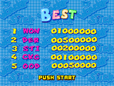 Wonder Stick - Screenshot - High Scores Image