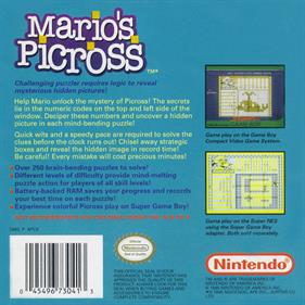 Mario's Picross - Box - Back Image