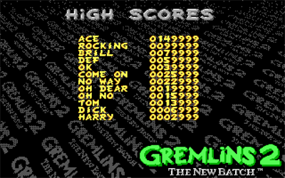Gremlins 2: The New Batch (1990) - Screenshot - High Scores Image