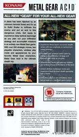 Metal Gear Ac!d - Box - Back Image