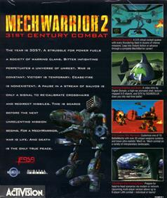 MechWarrior 2: Limited Edition - Box - Back