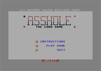 Asshole: The Card Game - Screenshot - Game Title Image