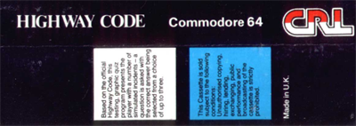 Highway Code (CRL) - Box - Back Image