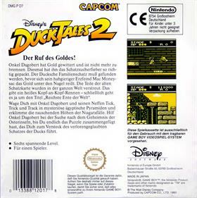 DuckTales 2 - Box - Back Image