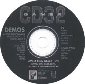 Amiga CD32 Gamer Cover Disc 21 - Disc Image