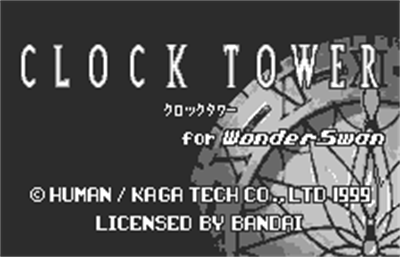Clock Tower for WonderSwan - Screenshot - Game Title Image