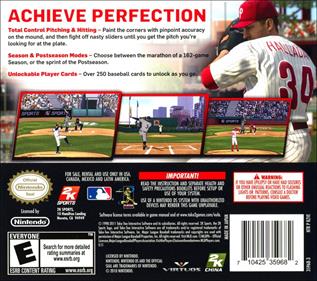 Major League Baseball 2K11 - Box - Back Image