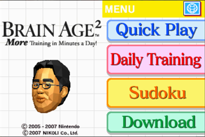 Brain Age 2: More Training in Minutes a Day! - Screenshot - Game Title Image