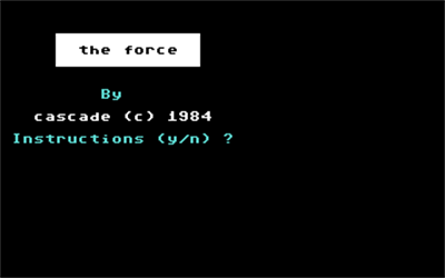 The Force (Cascade Games) - Screenshot - Game Title Image