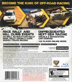 Colin McRae: DiRT - Box - Back Image