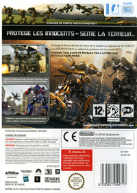 Transformers: The Game - Box - Back Image