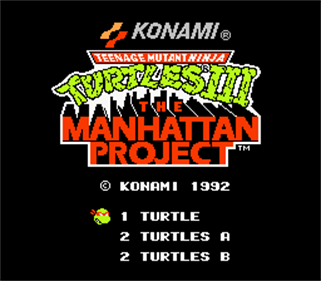 Teenage Mutant Ninja Turtles III: The Manhattan Project - Screenshot - Game Title Image