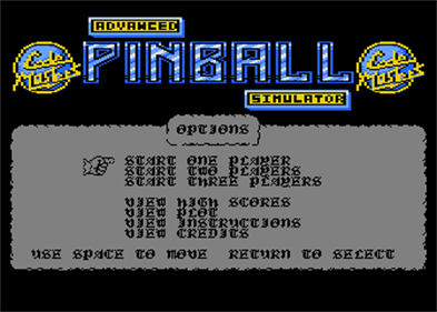 Advanced Pinball Simulator - Screenshot - Game Select Image