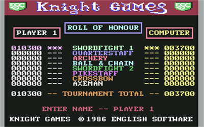 Knight Games - Screenshot - High Scores Image