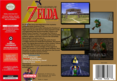 The Legend of Zelda: Ocarina of Time with Triforce% Quest - Box - Back Image