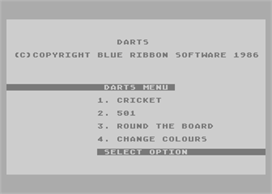 Darts (Blue Ribbon Software) - Screenshot - Game Select Image