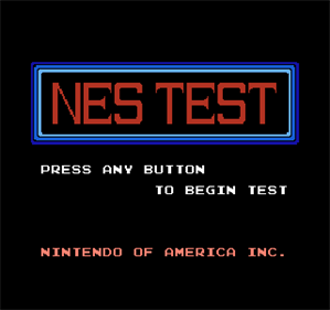 Nintendo Entertainment System Test Cartridge - Screenshot - Game Title Image