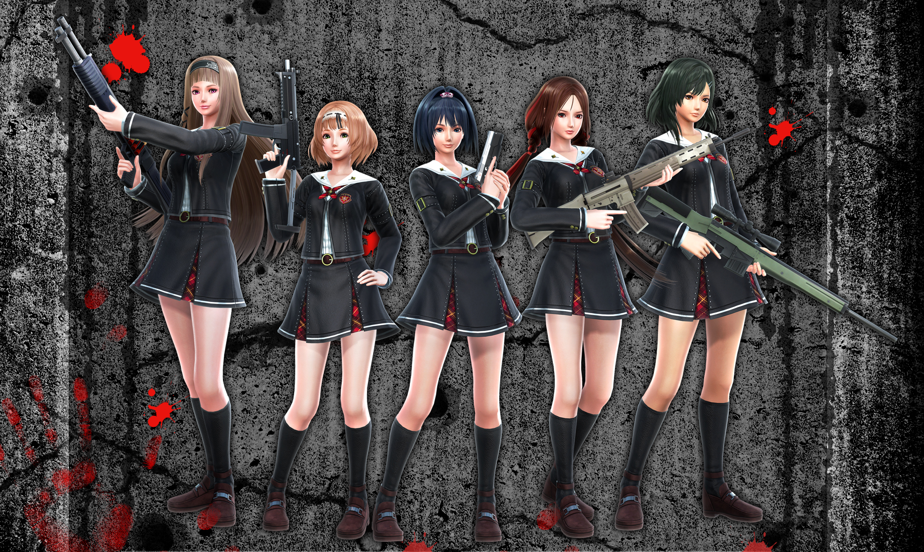 school girl zombie hunter outfits