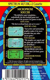 Microprose Soccer - Box - Back Image