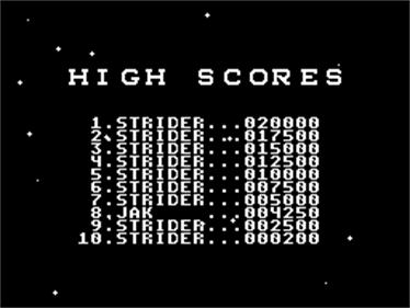 Strider II - Screenshot - High Scores Image