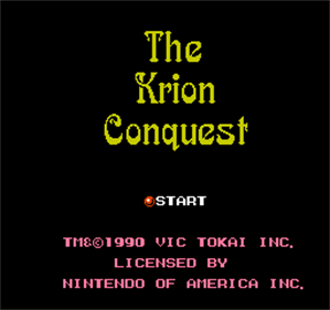 The Krion Conquest - Screenshot - Game Title Image