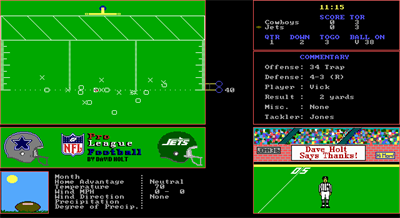 NFL Pro League Football (1989) - Screenshot - Gameplay Image
