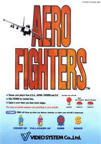 Aero Fighters - Arcade - Controls Information
