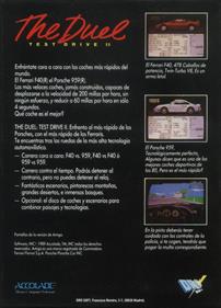 The Duel: Test Drive II - Box - Back Image