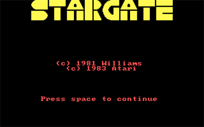 Stargate - Screenshot - Game Title Image