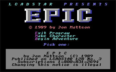 Epic - Screenshot - Game Title Image