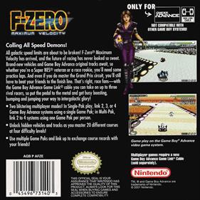 F-Zero: Maximum Velocity - Box - Back Image