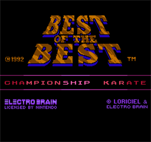 Best of the Best: Championship Karate - Screenshot - Game Title