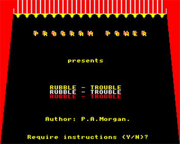 Rubble Trouble - Screenshot - Game Title Image
