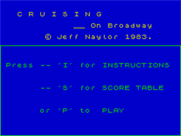 Cruising on Broadway  - Screenshot - Game Select Image