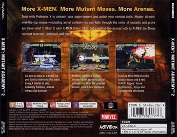 X-Men: Mutant Academy 2 - Box - Back Image