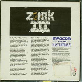 Zork III - Box - Back Image