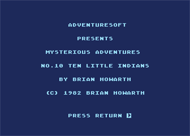 Ten Little Indians - Screenshot - Game Title Image