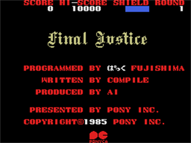Final Justice - Screenshot - Game Title Image