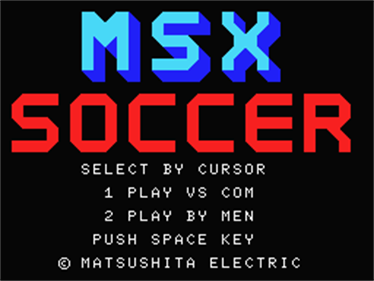 MSX Soccer - Screenshot - Game Title Image