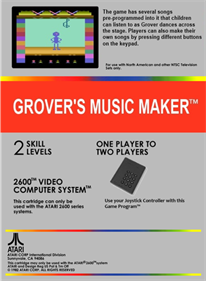 Grover's Music Maker - Fanart - Box - Back