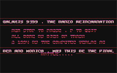 Galaxis 9399: The Banzo Reincarnation  - Screenshot - Game Title Image