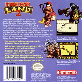 Donkey Kong Land 2 - Box - Back Image