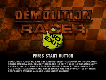 Demolition Racer: No Exit - Screenshot - Game Title Image